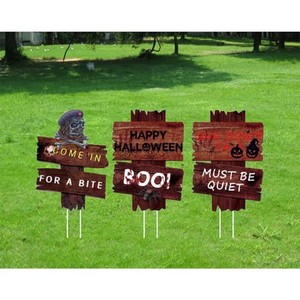 <b>Custom</b> Logo and Printing Outdoor Waterproof Halloween Theme Plastic Printed Corrugated Yard Sign Decoration - Product Image 1