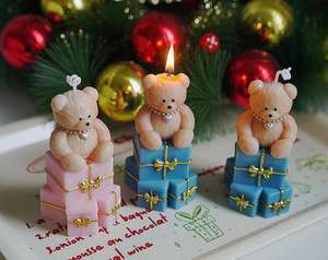 Ornamen Lilin Lucu Hadiah Kreatif Natal Hadiah Ulang Tahun Lilin Aromaterapi Beruang Impor Kustomisasi Lilin - Product Image 4