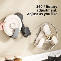 Support mural moderne pliable et mobile pour couvercles de casseroles, sans perçage, en acier au carbone, multifonctionnel, pour rangement de cuisine et planche à découper