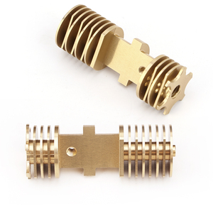 Custom CNC Machined Aluminum Alloy <strong>Heat</strong> Sink Connector Golden Anodized Cooling Fin Component Precision Milling Turning <strong>Parts</strong> - Product Image 1
