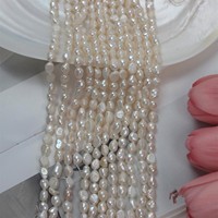 Perles d'eau douce naturelles de forme baroque ovale de 6-7 mm, perles en vrac pour la fabrication de bijoux DIY, colliers, perles d'eau douce