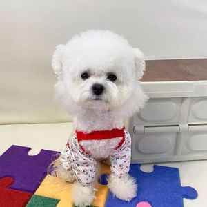 Pet Clothes Dog Harness Red Knit Adjustable All Seasons Protective Wear For Small Medium Dogs Bichon Frise Teddy - Product Image 3