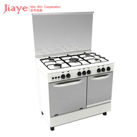 Cuisinière à gaz commerciale autonome 80 cm à 5 brûleurs avec four, multifonctionnelle pour cuisine d'hôtel