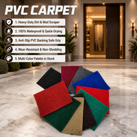 Modern PVC Runner Rug Waterproof Anti-Slip Washable Floor Mat Dirt Scraper Quick-Drying Wear-Resistant for Car Use Entrances