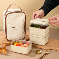 Boîte à bento rectangulaire en acier inoxydable avec couvercle, boîte alimentaire, récipient de stockage alimentaire, boîtes à lunch