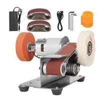 Mini ponceuse à bande électrique, affûteur de couteaux, machine de polissage et de meulage DIY avec 20 bandes abrasives et 3 roues
