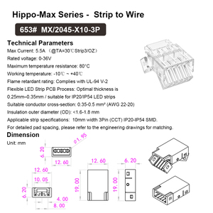 10mm 3Pin SMD IP20 IP54 IP65 <span class=keywords><strong>Conector</strong></span> De Tira <span class=keywords><strong>Led</strong></span> 3 Pines <span class=keywords><strong>Led</strong></span> <span class=keywords><strong>Conector</strong></span> sin soldadura Tira <span class=keywords><strong>Led</strong></span> <span class=keywords><strong>Conector</strong></span> en forma de I - Product Image 5
