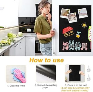 <span class=keywords><strong>Pizarra</strong></span> <span class=keywords><strong>Adhesiva</strong></span> Suave, <span class=keywords><strong>Pizarra</strong></span> de Borrado en Seco Apta para Niños con Diseño de Arco, No Plegable, para Uso Escolar y Doméstico - Product Image 3