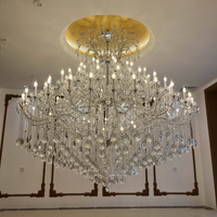 Lustre suspendu en cristal Maria Theresa de style nordique moderne et luxueux, finition dorée, télécommande LED, pour villa, hôtel, hall, salon