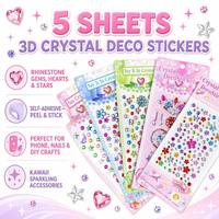 Autocollants en acrylique auto-adhésifs pour enfants, autocollants brillants en cristal et strass pour le visage, autocollants diamants colorés pour fêtes et spectacles