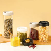 Pot de conservation moderne en verre borosilicate transparent avec couvercle sous vide anti-air pour aliments, céréales et grains de café