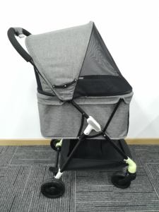 लक्जरी स्टेनलेस स्टील 4-पहिया फोल्डिंग कुत्ते स्टलर अनुकूलित लोगो और रंग पालतू जानवर के लिए आउटडोर यात्रा उत्पाद - Product Image 2