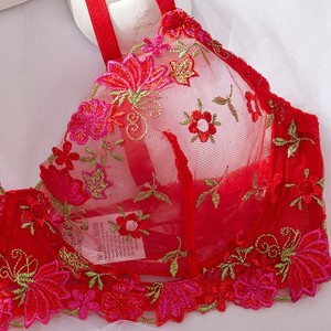 Ensemble de lingerie Yicheng en maille brodée de fleurs, soutien-gorge transparent et culotte <span class=keywords><strong>sexy</strong></span>, deux pièces - Product Image 4