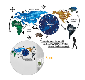 <span class=keywords><strong>Horloge</strong></span> murale carte du monde grand format sans perçage, <span class=keywords><strong>horloge</strong></span> murale <span class=keywords><strong>autocollante</strong></span> DIY, <span class=keywords><strong>horloge</strong></span> murale moderne silencieuse en acrylique, <span class=keywords><strong>horloge</strong></span> murale artistique auto-adhésive - Product Image 4