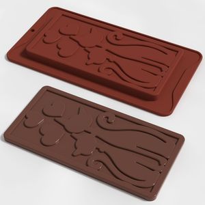 Moule à chocolat en silicone antiadhésif sans BPA en forme de chat LFGB Platinum de la fabrique MUYULINS pour la Saint-Valentin - Product Image 1