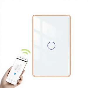 Эксклюзивный экспортный умный Wi-Fi выключатель Gourou, стандарт США 120В, рамка из алюминиевого сплава, закаленное стекло, управление через Alexa и Google Home - Product Image 1