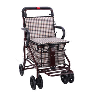 हल्के फोल्डेबल स्टील मोपेड वॉकर और रोलेटर बुजुर्गों और विकलांग दैनिक पुनर्वास शॉपिंग कार्ट का उपयोग - Product Image 2