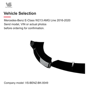 ลิ้นกันชนหน้าสำหรับ Mercedes-Benz E-Class W213 AMG Line ปี 2016-2020 สีดำเงา แต่งภายนอก - Product Image 2