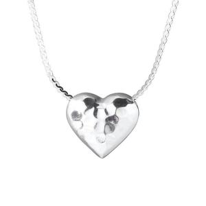 Collier en argent sterling S925 avec pendentif cœur martelé et gravé, chaîne de clavicule pour femme, à porter au quotidien - Product Image 5