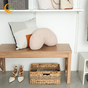 Panier de rangement personnalisable en jonc de mer et jacinthe d'eau, avec cadre et poignées durables, fabriqué à la main au Vietnam - Product Image 4