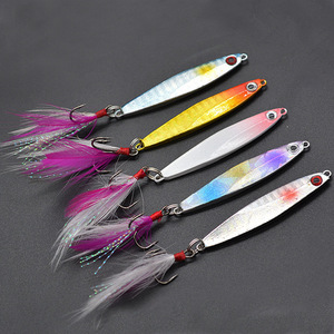 Señuelos Láser Sumergibles de 14g y 21g con Plumas y Anzuelos Triples, Señuelo Biónico para Pesca de Lubina, Uso en el Océano - Product Image 3
