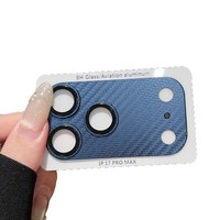 Protection d'objectif en alliage d'aluminium 2.5D 9H compatible avec 17 Pro Max, résistante aux rayures et aux traces de doigts