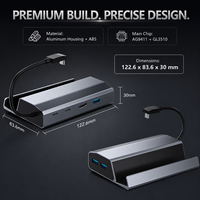 Stasiun Docking Steam Deck 6 in 1 4K 60Hz HDMI 100W PD Tipe C 5Gbps USB 3.0 TV Base Stand Holder Hub untuk ROG Ally Switch
