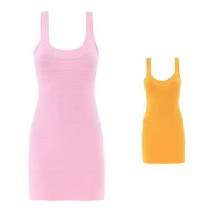 Vestido de Punto Transpirable hasta la Rodilla, Estilo Casual de Verano para Mujer, con Cierre Trasero, 2 Colores, Color Sólido - Product Image 1