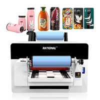 Terbaru 4050 UV DTF Printer Desktop A2 UV Printer pencetakan pena topi renang merek kayu AB lem pernis UV Inkjet Printer