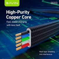 Kabel Data Pengisian Cepat BAVIN CB430 240W Stand Fast Charging USB Tipe C dengan Penyangga Ponsel