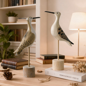 Modèle d'oiseau méditerranéen en bois, ornement décoratif pour salon, décoration de la maison, pièce unique - Product Image 1