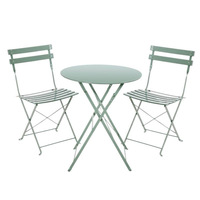 Kit d'ameublement pour balcon et terrasse : table, chaises, service à thé, tables basses empilables pour jardins, cours et terrasses en fer forgé