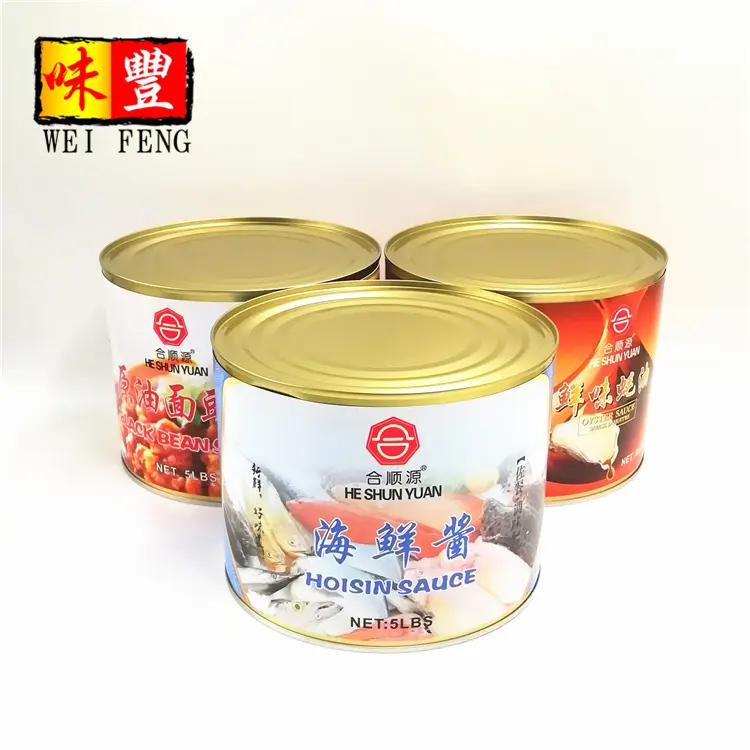 OEM Factory China HACCP Chinese Condiment Tin 5lbs pasta di frutti di mare in scatola lattina di salsa Hoisin in scatola