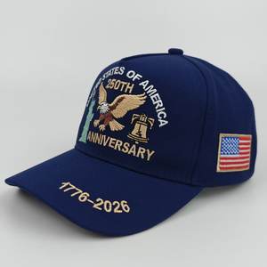 Casquette de baseball brodée américaine pour le 250e anniversaire, 1776-2026, chapeau patriotique USA avec aigle, Statue de la Liberté et Cloche de la Liberté - Product Image 1