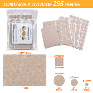 Bán Tại Chỗ 1 Moq 24H Tàu 255/208 Cái Không Có Tiếng Ồn Cảm Thấy Bảo Vệ Sàn Tự Dính Felt Nội Thất Pads - Product Image 5