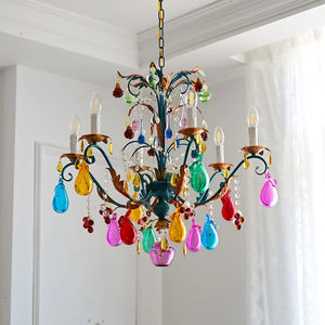 Lustre Bougeoir LED Dimmable de Luxe Rétro en Cristal K9, Style Bohème Français et Art Italien, pour <span class=keywords><strong>Maison</strong></span> et Bureau, CRI 95, Angle de Faisceau 360° - Product Image 4