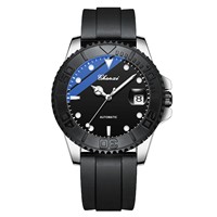 Montre mécanique squelette lumineuse de haute qualité avec bracelet en silicone, montre-bracelet automatique de luxe pour homme, mode et affaires