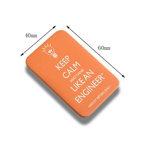 Aimant de réfrigérateur souvenir en cuir PU imprimé UV orange rectangulaire personnalisé - Product Image 2