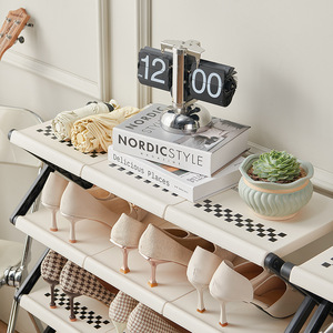 Multi Functional Folding <b>Shoe</b> <b>Rack</b> 50.5cm Cream White Foldable Storage For Home Doorway Dormitory <b>Large</b> Capacity - Product Image 1