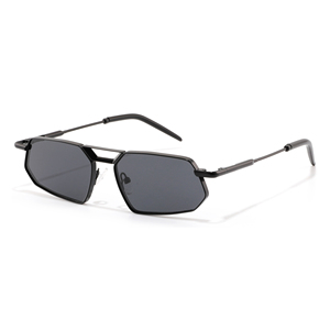 Gafas de Sol Rectangulares Unisex, Montura Metálica Completa, Lentes Gris Oscuro, Protección UV400, Modelo 13011 para Actividades al Aire Libre, Adultos - Product Image 1