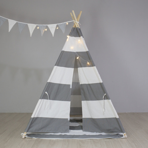 Tente <span class=keywords><strong>Tipi</strong></span> d'été en toile de coton biologique 240 g/m² pour enfants, <span class=keywords><strong>avec</strong></span> structure en pin 120x120 cm, une chambre, <span class=keywords><strong>matelas</strong></span> rembourré antidérapant – Vente en gros - Product Image 2