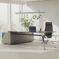 Poste de travail modulaire en L en bois, multifonctionnel, avec rangement, durable, pour bureau commercial et villa