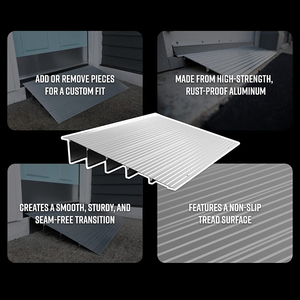 Rampe d'entrée ultralégère en aluminium, 4 marches d'entrée Portable, résistante à l'eau, parfait pour un abri <span class=keywords><strong>de</strong></span> porte - Product Image 4