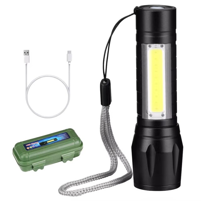 Multi Function Telescopic Focusing Waterproof 3w Cob Led Xpe Pocket Tiny Torch Light Rechargeable Mini Flashlights