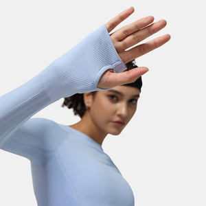 Haut de yoga d'été européen-américain T-shirt à séchage rapide à manches longues Design à texture unique pour les sports de plein air Fitness Tight - Product Image 2