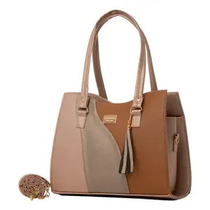 Bolso Tote para Mujer Fana Azyadeth M3734, Diseño con Paneles de PU y Decoración de Borlas, Uso Diario Informal - Product Image 4