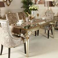 Table à manger rose avec miroir, décoration en miroir pour la maison et l'hôtel