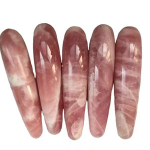 Baguettes de massage en cristal de quartz rose naturel standard de haute qualité de 17cm, godes en cristal, pénis sexy pour femmes - Product Image 1