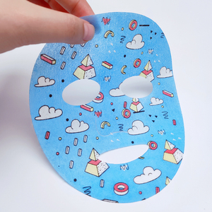 Modello multicolore del fumetto stampa foglio di maschera facciale per i bambini, bambini-fatto con cotone 100% - Product Image 5