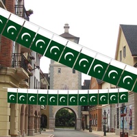 Guirlande de fanions du drapeau national du Pakistan 14x21cm, bannière en polyester durable pour la Journée de l'Indépendance et les événements sportifs